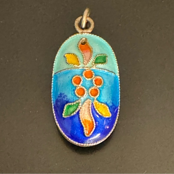 925 Sterling Silver Jewelry - Cloisonné Ensmel Pendant